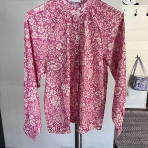 RIHOAS Pink and White Floral Blouse